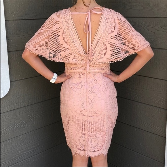 Pink Floral Lace Dress - Picture 4 of 4